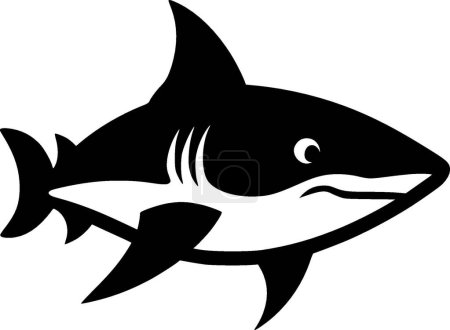 Tiburón - silueta minimalista y simple - ilustración vectorial