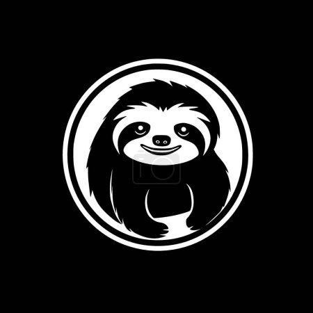 Sloth - illustration vectorielle en noir et blanc