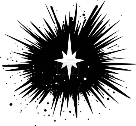 Illustration for Sparkle - black and white isolated icon - vector illustration - Royalty Free Image