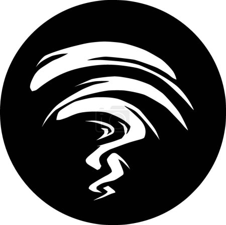 Tornado - black and white isolated icon - vector illustration