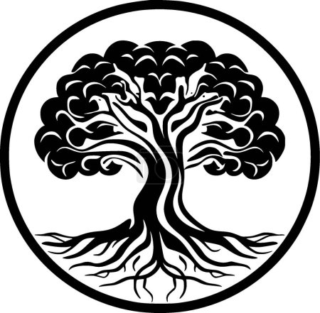Ilustración de Árbol de la vida - logotipo vectorial de alta calidad - ilustración vectorial ideal para el gráfico de camisetas - Imagen libre de derechos