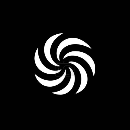 Wind spinner - black and white vector illustration