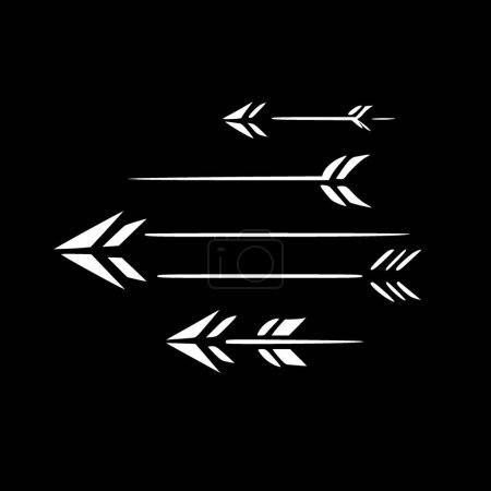 Flechas - icono aislado en blanco y negro - ilustración vectorial