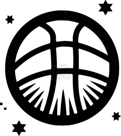Baloncesto - ilustración vectorial en blanco y negro