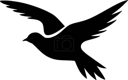 Bird - ilustración vectorial en blanco y negro