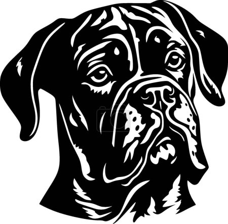 Boxer - illustration vectorielle noir et blanc
