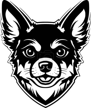 Chihuahua - schwarz-weißes Icon - Vektorillustration