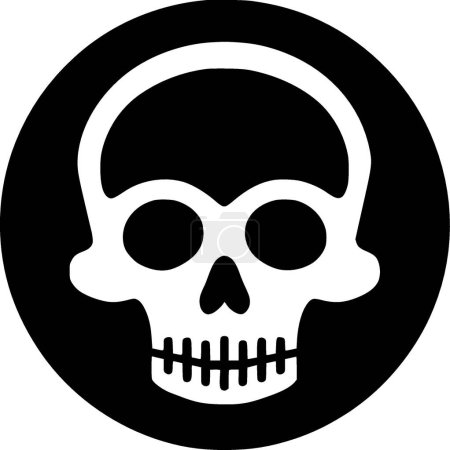 Death - black and white vector illustration