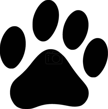 Pata de perro - icono aislado en blanco y negro - ilustración vectorial