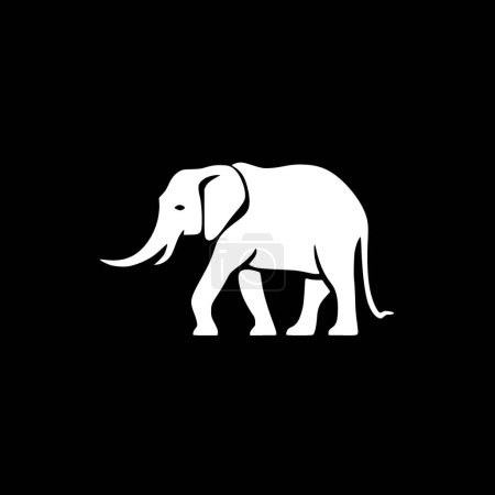 Elephant - black and white vector illustration