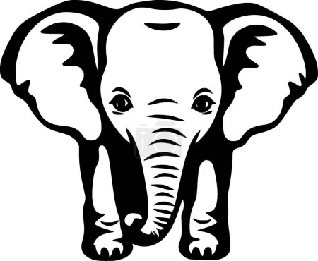 Illustration for Elephant baby - minimalist and flat logo - vector illustration - Royalty Free Image