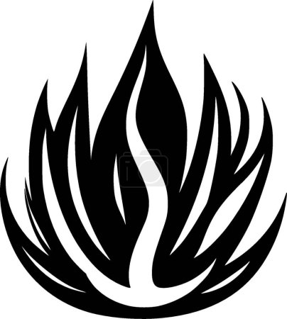 Feuer - Schwarz-Weiß-Vektorillustration