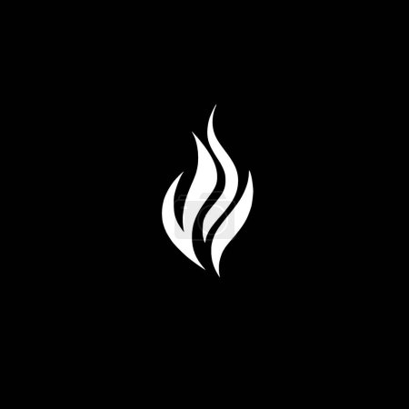 Feuer - schwarz-weißes Icon - Vektorillustration