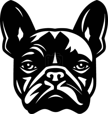 bulldog francés - silueta minimalista y simple - ilustración vectorial