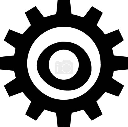 Gear - minimalist and flat logo - vector illustration