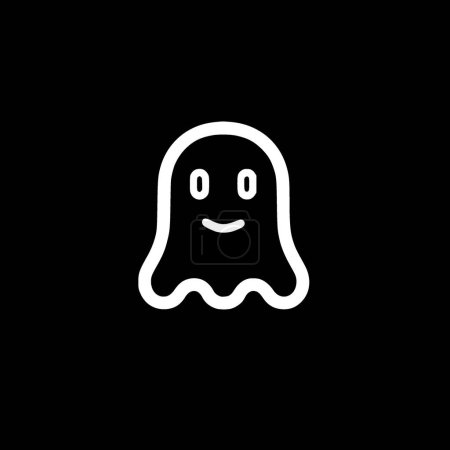 Illustration for Ghost - black and white isolated icon - vector illustration - Royalty Free Image