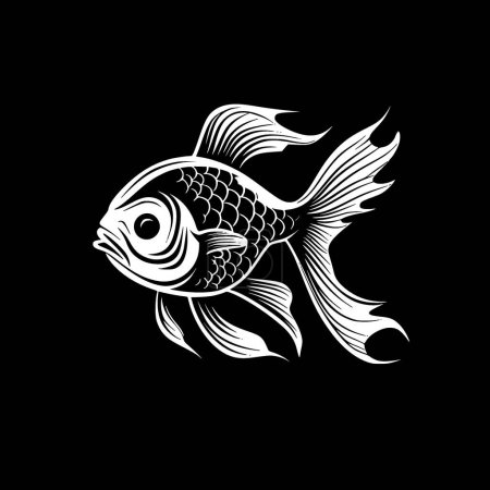 Goldfish - minimalist and simple silhouette - vector illustration