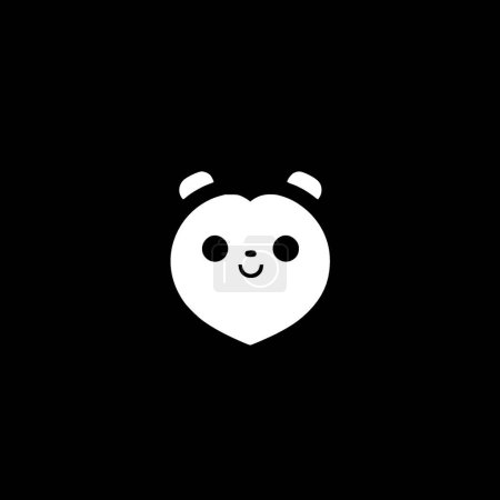 Kawaii - icône isolée en noir et blanc - illustration vectorielle