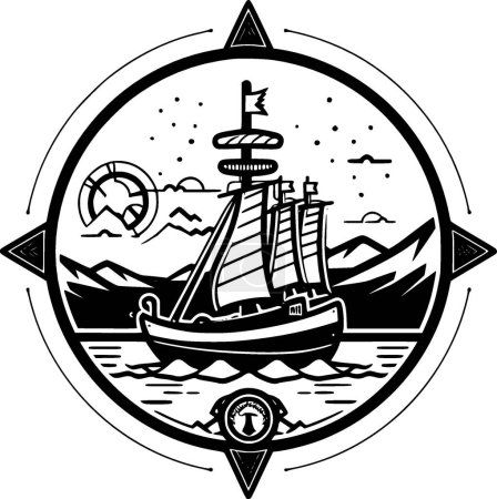Nautical - high quality vector logo - vector illustration ideal for t-shirt graphic