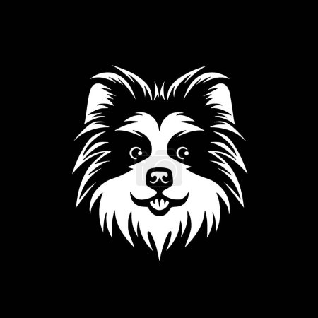 Illustration for Pomeranian - minimalist and flat logo - vector illustration - Royalty Free Image