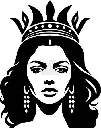 Queen - minimalist and flat logo - vector illustration