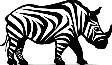 Ilustración de Rinoceronte - icono aislado en blanco y negro - ilustración vectorial - Imagen libre de derechos