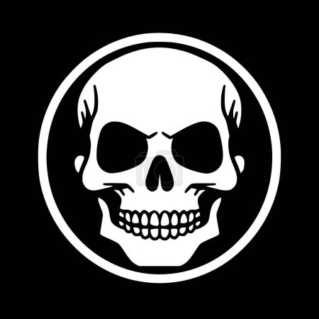 Totenkopf - minimalistisches und flaches Logo - Vektorillustration