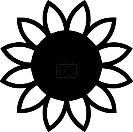 Ilustración de Girasol - logo minimalista y plano - ilustración vectorial - Imagen libre de derechos