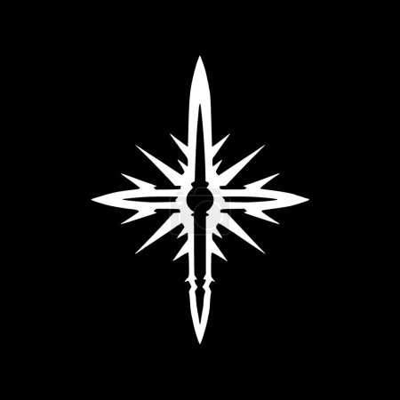 Schwert - Isoliertes Schwarz-Weiß-Symbol - Vektorillustration