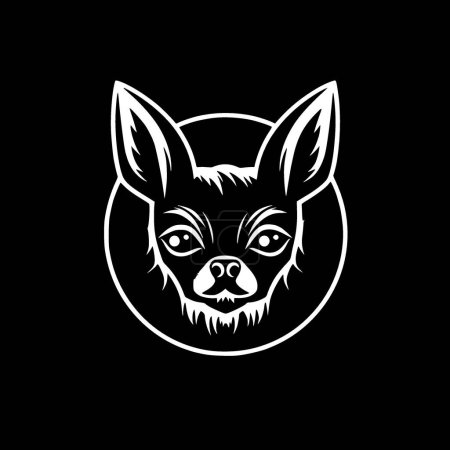 Chihuahua - icono aislado en blanco y negro - ilustración vectorial