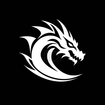 Illustration for Dragon - minimalist and flat logo - vector illustration - Royalty Free Image