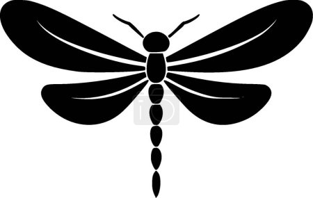 Dragonfly - minimalist and simple silhouette - vector illustration