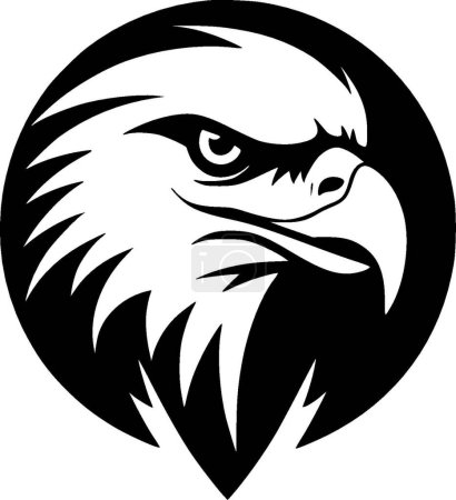 Illustration for Eagle - black and white isolated icon - vector illustration - Royalty Free Image