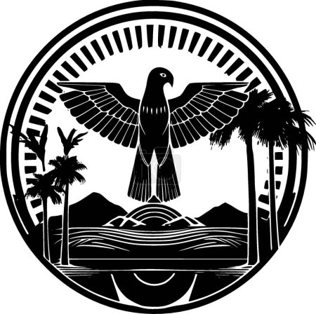 Egypte - logo plat et minimaliste - illustration vectorielle