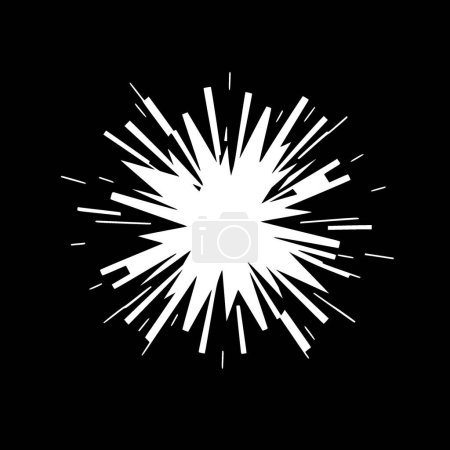 Explosion - Schwarz-Weiß-Vektorillustration