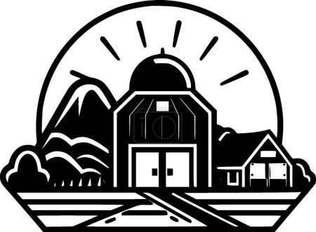 Farm - minimalist and flat logo - vector illustration