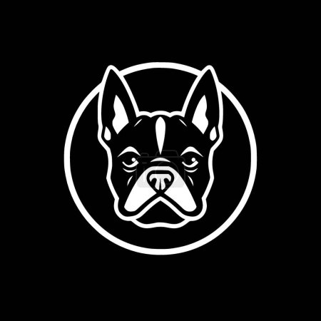 bulldog francés - logo minimalista y plano - ilustración vectorial