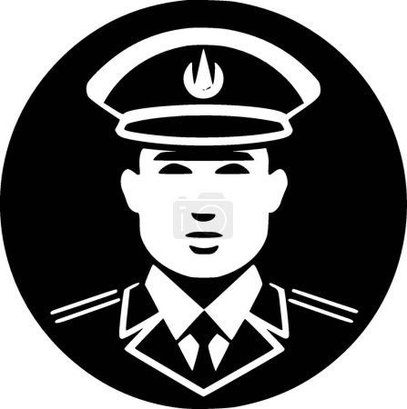 Military - minimalist and simple silhouette - vector illustration