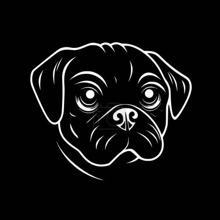 Illustration for Pug - minimalist and simple silhouette - vector illustration - Royalty Free Image
