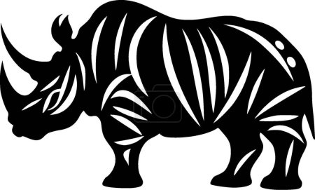 Rhinocéros - logo plat et minimaliste - illustration vectorielle