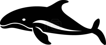 Whale - black and white isolated icon - vector illustration
