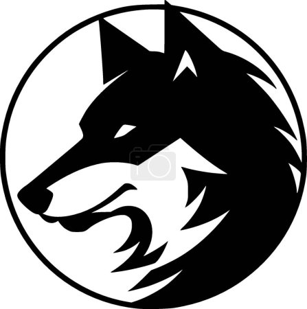 Wolf - minimalist and simple silhouette - vector illustration