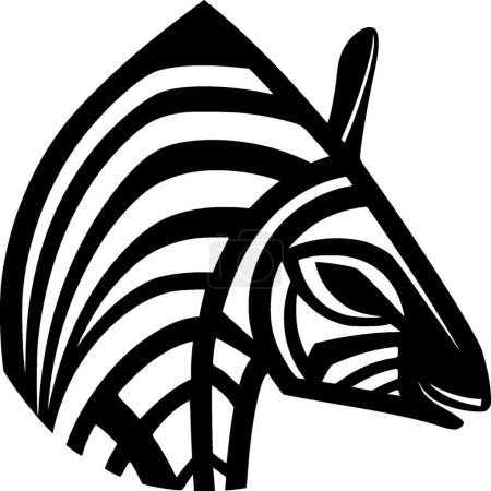 Armadillo - icône isolée en noir et blanc - illustration vectorielle