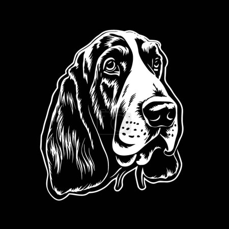 Illustration for Basset hound - minimalist and simple silhouette - vector illustration - Royalty Free Image