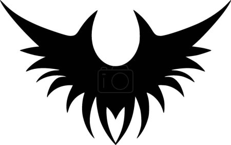 Ilustración de Murciélago - ilustración vectorial en blanco y negro - Imagen libre de derechos