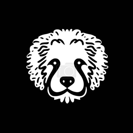 Illustration for Bichon frise - minimalist and flat logo - vector illustration - Royalty Free Image