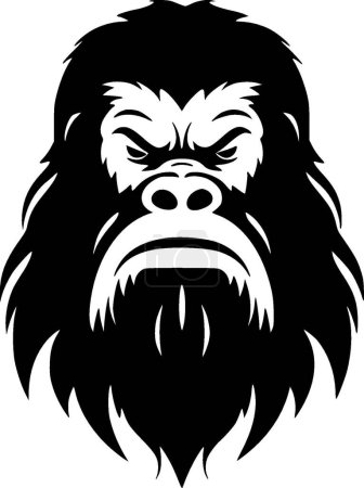 Illustration for Bigfoot - black and white vector illustration - Royalty Free Image