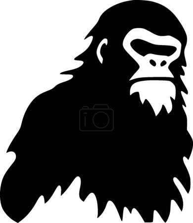 Bigfoot - schwarz-weiße Vektorillustration