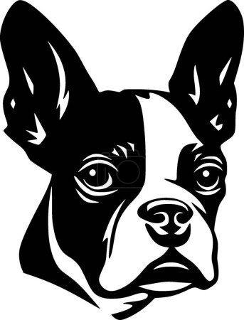 Illustration for Boston terrier - minimalist and flat logo - vector illustration - Royalty Free Image