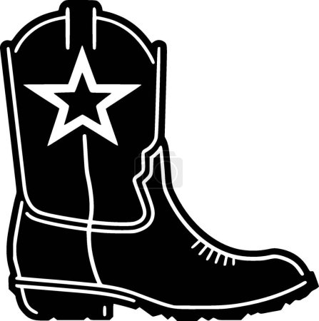 Cowboy boot - minimalist and simple silhouette - vector illustration